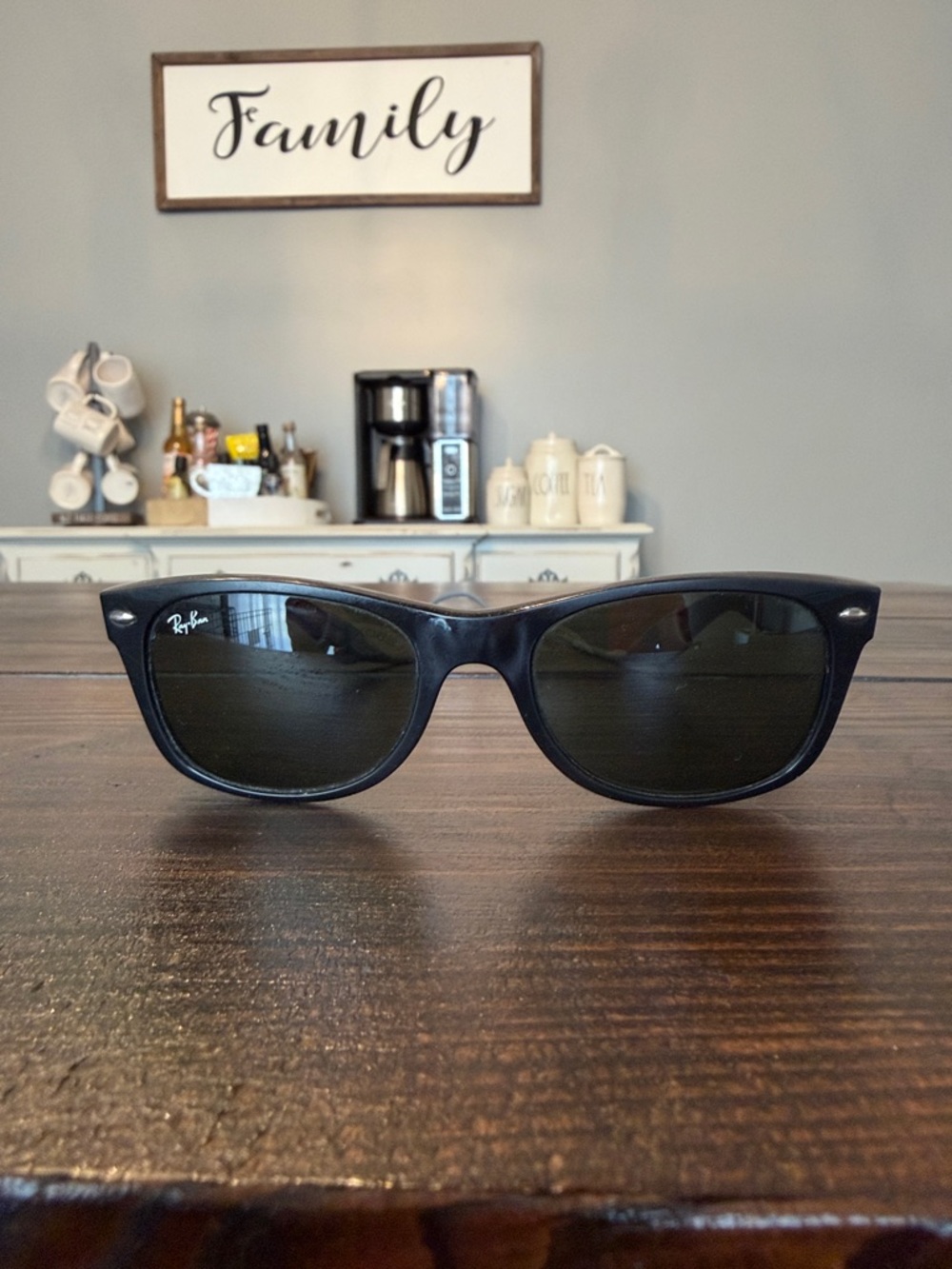Ray-Ban Black Frame Sunglasses with Dark Lenses